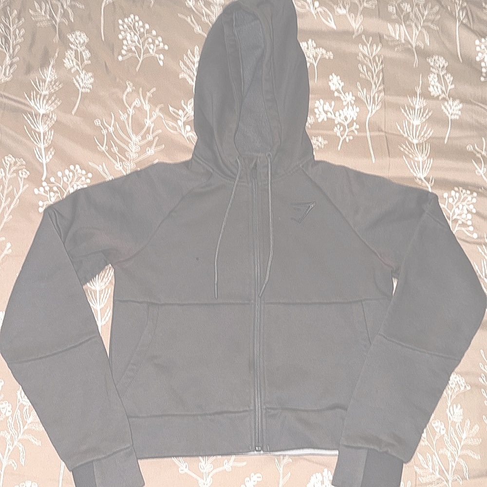 Women’s Gymshark Purple Grey Full Zip Cropped Hoodie